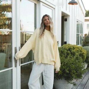 NWT XL - Butter Yellow - SOLAÍ The Label: Chloé Oversized Knit Sweater